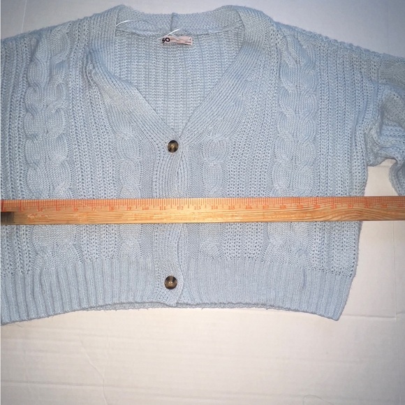 Blue knit cropped oversized sweater L - Picture 5 of 7